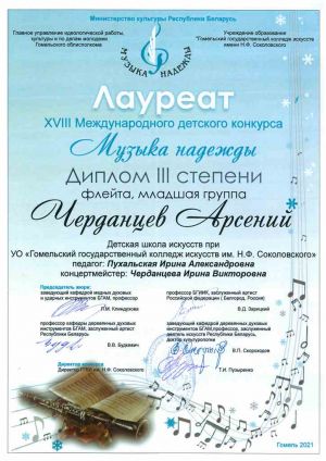 Черданцев Арсений, диплом